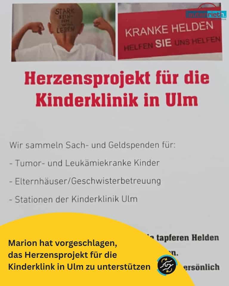 Herzensprojekt für die Kinderklinik in Ulm